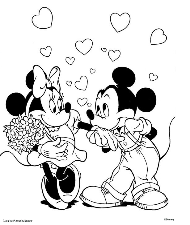 615x731 Mickey Mouse And Minnie Coloring Pages Winter Colori On Mickey