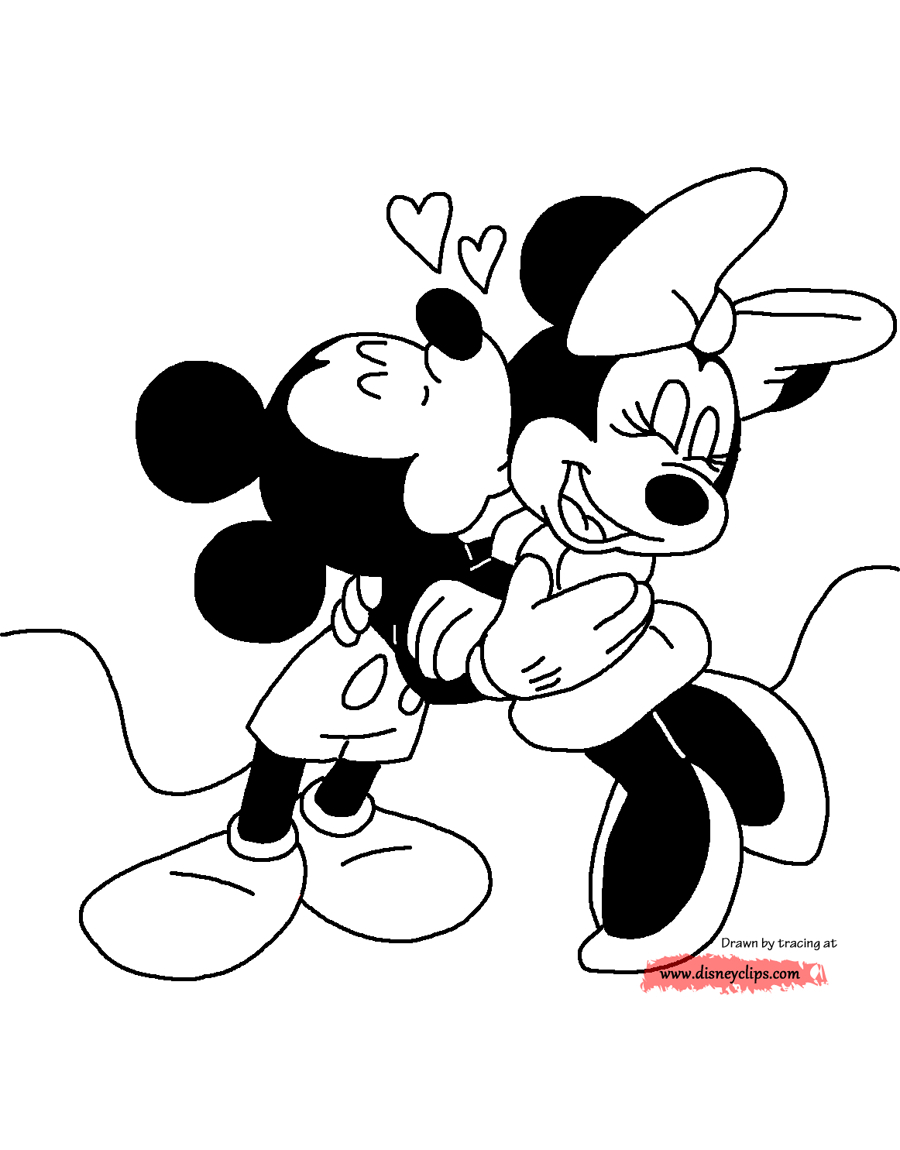900x1150 Mickey Mouse Is Being Face To With Minnie Coloring Pages