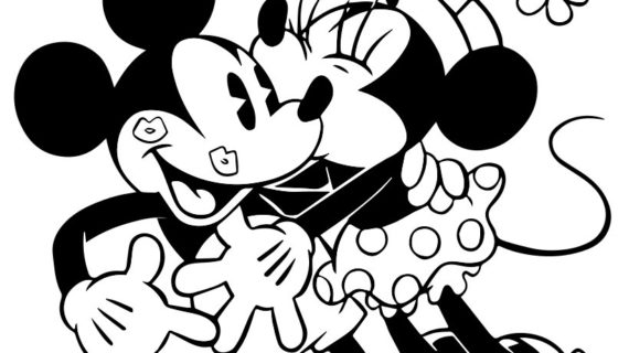 570x320 Minnie And Mickey Drawing How To Draw Mickey And Minnie Kissing