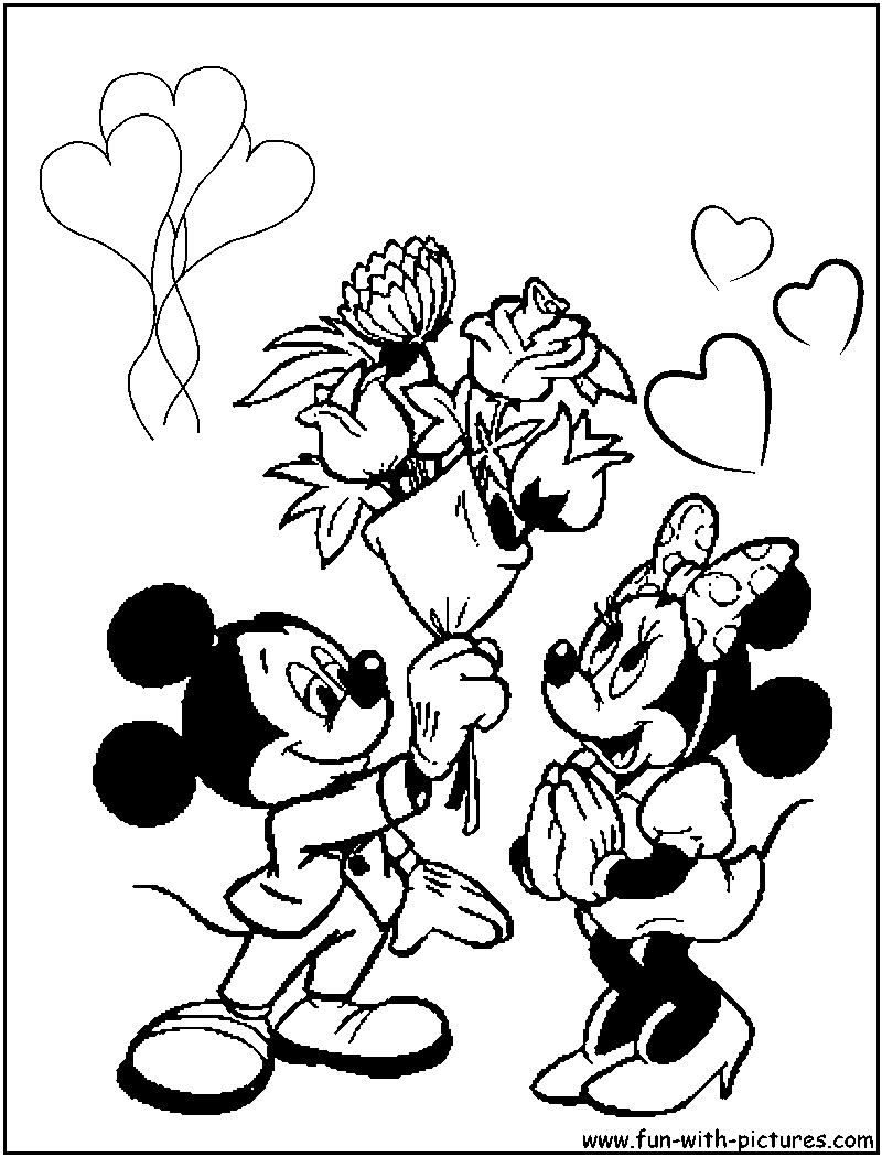 800x1050 Minnie Mouse Kisses Mickey Coloring Page Laj Pages Hellokids
