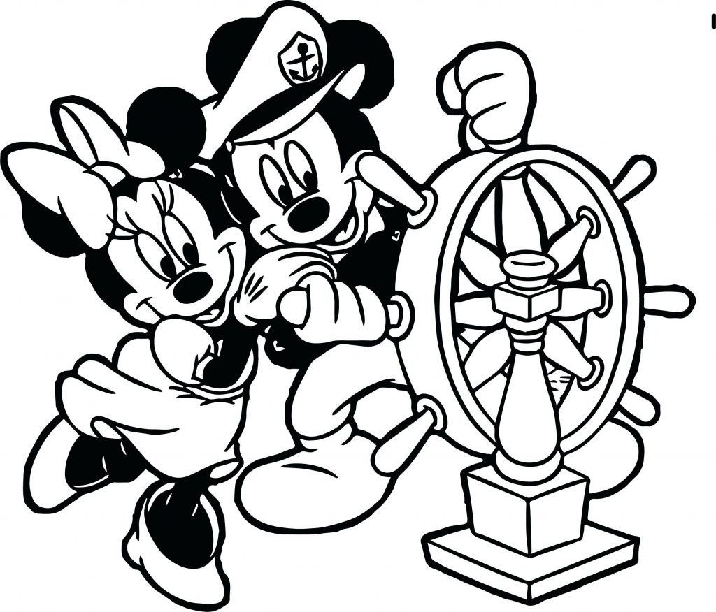 1024x876 Coloring Page ~ Minnie And Mickey Coloring Pages Captain Page
