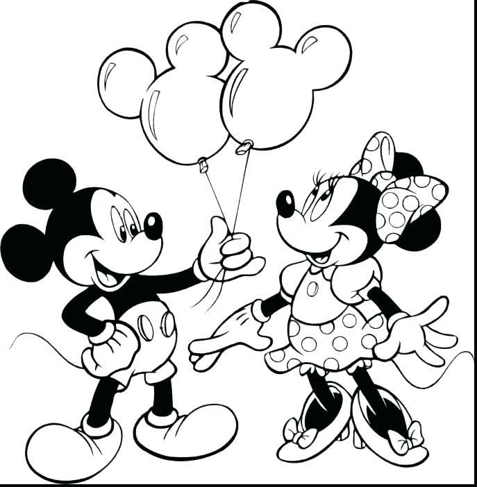 687x702 Mickey And Minnie Christmas Coloring Pages Free Printable Mouse