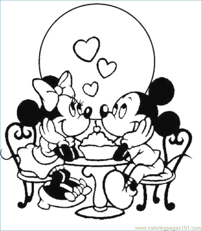 650x742 Minnie Y Mickey Mouse Kissing Para Colorear