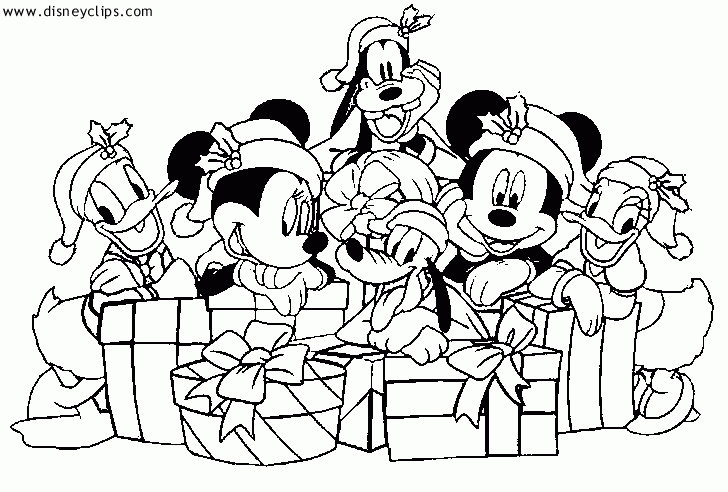 728x492 Mickey Mouse Christmas Coloring Pages Download
