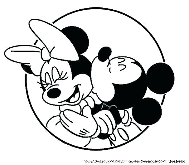 606x529 Free Printable Mickey Minnie Coloring Pages And To Print Kiss Page