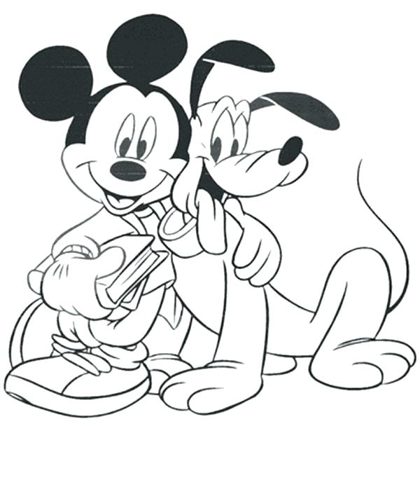 600x698 Mickey Mouse And Pluto Coloring Pages Mickey Mouse And Coloring