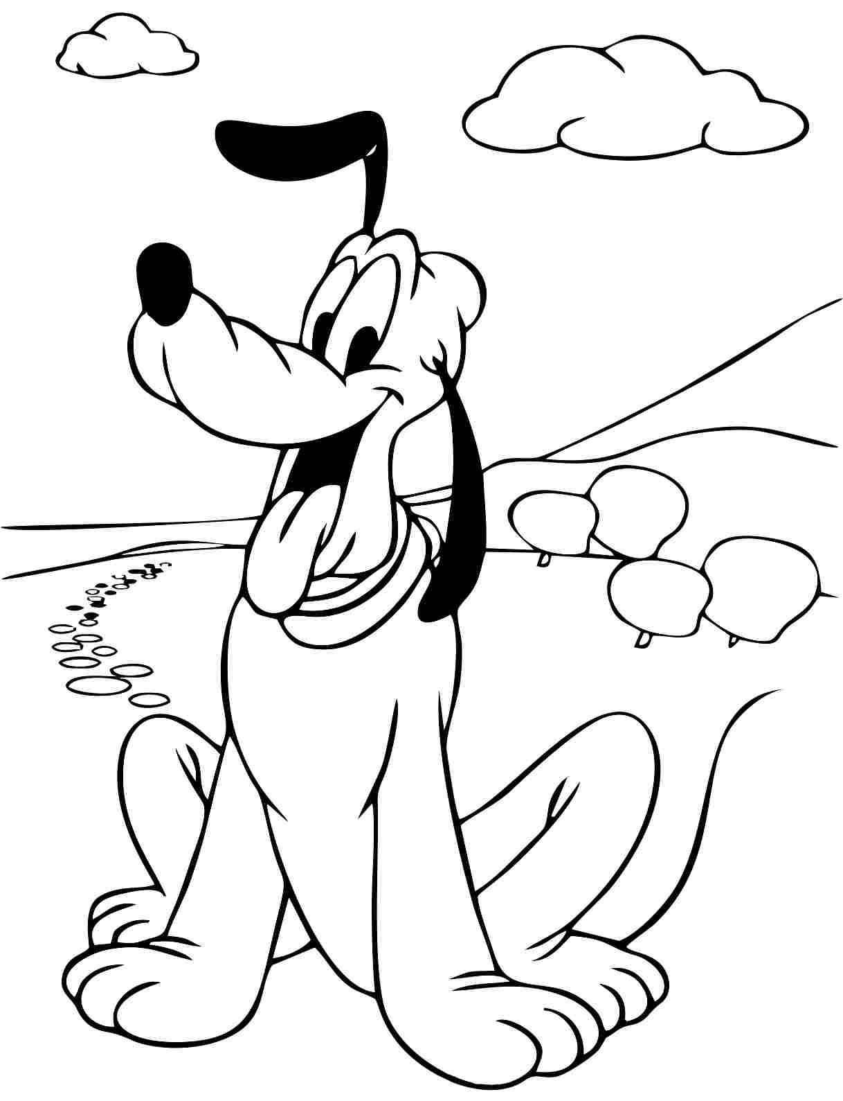 1218x1589 Disney Pluto Coloring Pages