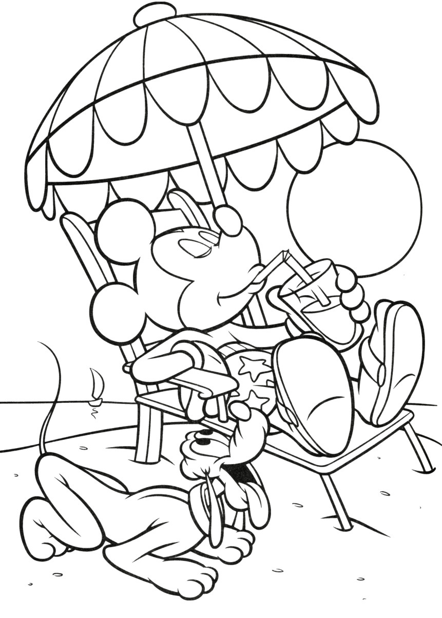 861x1204 Disney Coloring Pages Mickey Mouse Printable Cartoon Endearing