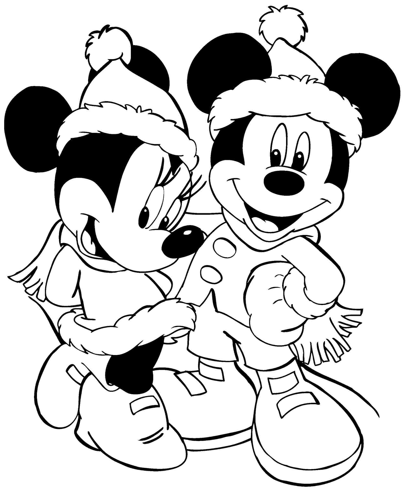 1655x2000 Mickey Mouse Christmas Coloring Pages