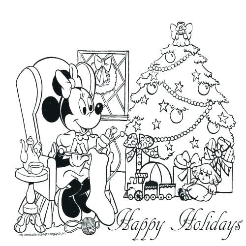 500x500 Mickey Mouse Christmas Coloring Pages Free Print