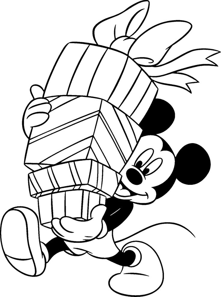 Mickey Mouse Christmas Coloring Pages Free Print