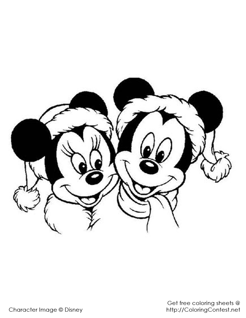850x1100 Mickey Mouse Christmas Coloring Pages Printable