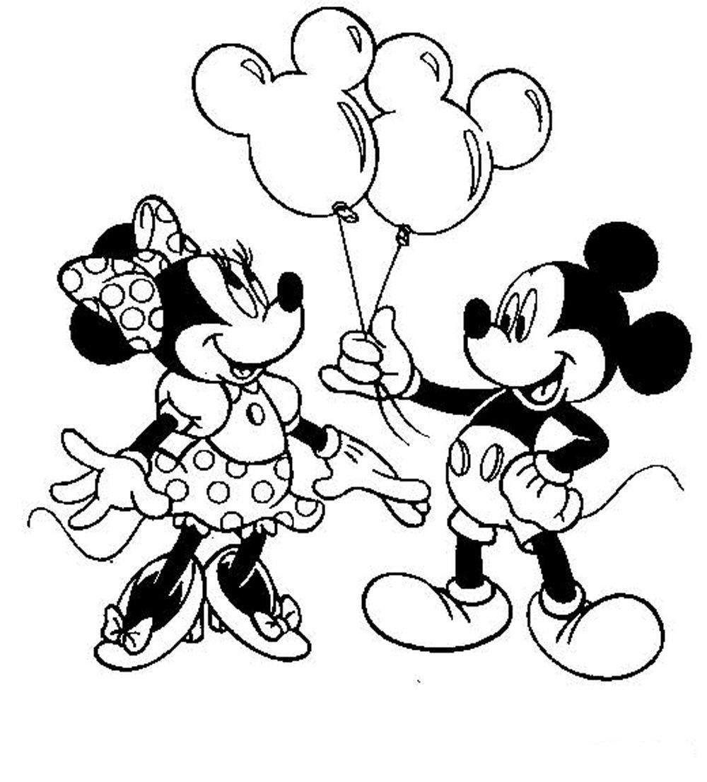 1000x1106 Free Mickey Mouse Coloring Pages Minnie On Baby Within