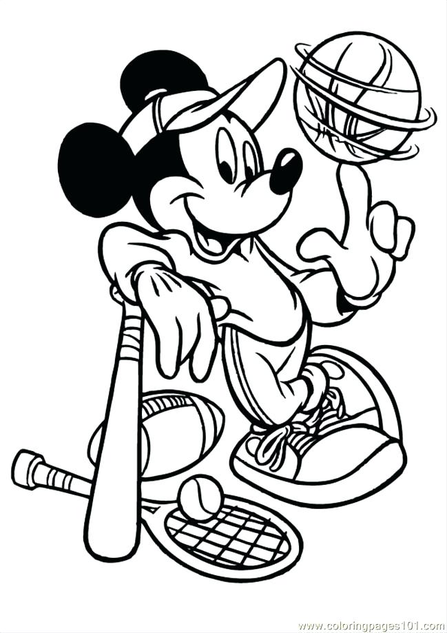 649x919 Sports Coloring Page Mickey Mouse Coloring Page Free Mickey Sports