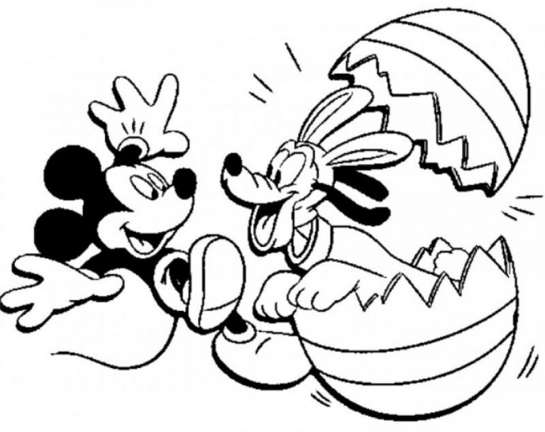 768x609 Excellent Mickey Mouse Easter Coloring Pages Kids
