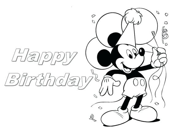 600x450 Mickey Mouse Coloring Pictures And Birthday Mickey Mouse Coloring