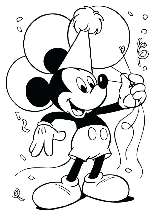 600x849 Mickey Birthday Coloring Pages Happy Birthday Coloring Pages