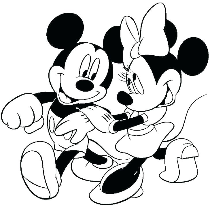 736x718 Coloring Pages Minnie Mouse And Mickey Mouse Coloring Pages