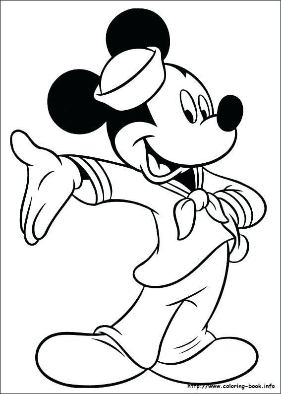 567x794 Elegant Mickey Mouse Printable Coloring Pages And Free Sheet