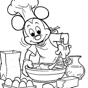 300x300 Mickey Mouse, Mickey Mouse Cooking Coloring Page Mickey Mouse
