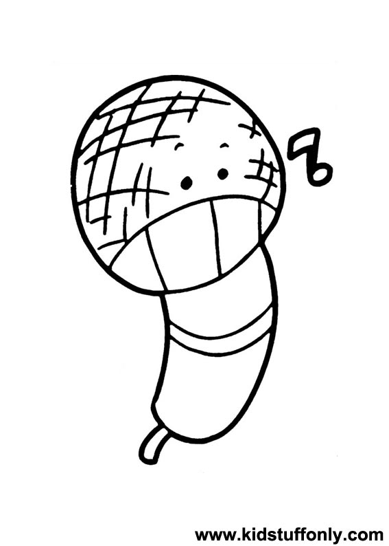 567x794 Microphone Coloring Pages
