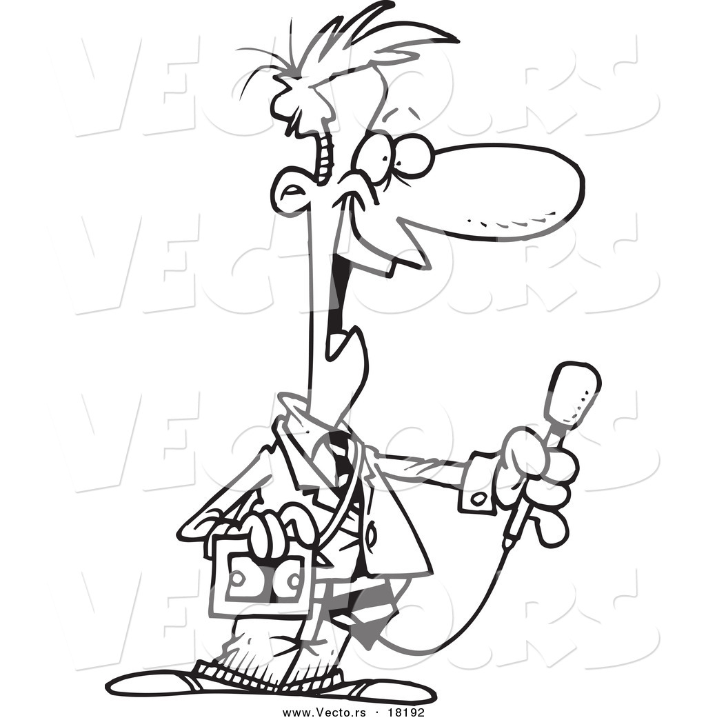 1024x1044 Impressive Microphone Coloring Pages Vector Of A Cartoon News