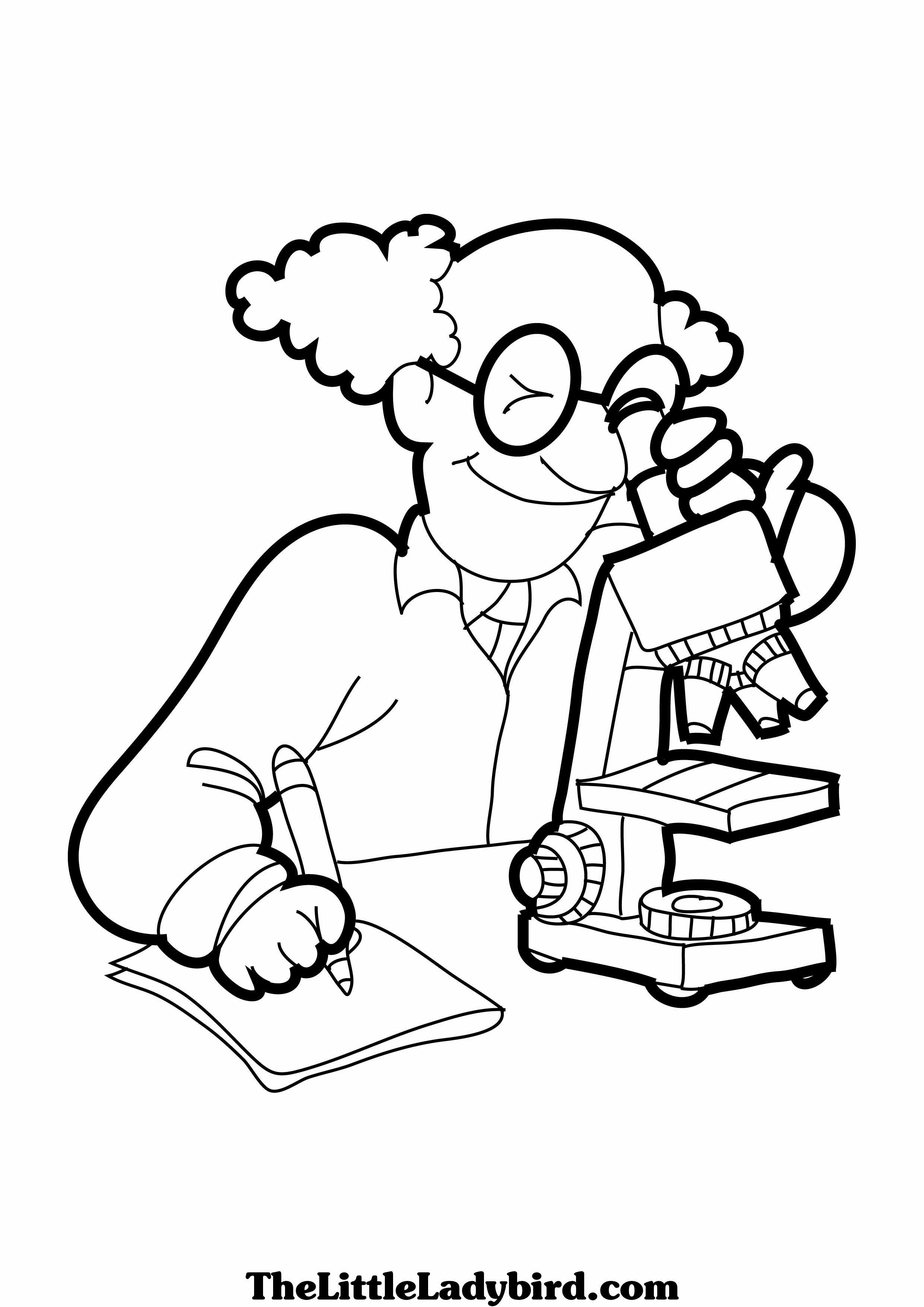 2480x3508 Free Microscope Coloring Page Thelittleladybird Scientist Coloring