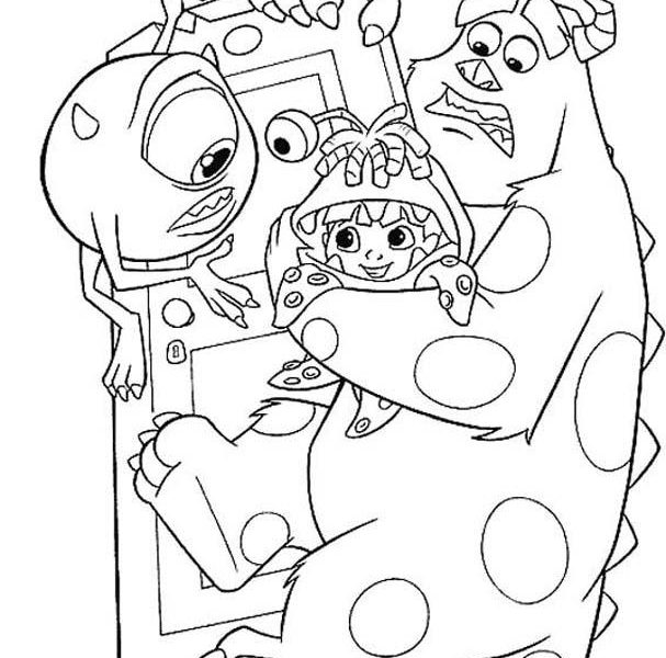 607x600 Monsters Inc Pictures To Colour Free Coloring Page