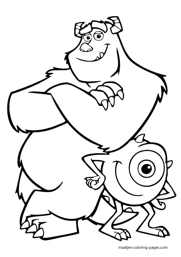 595x842 Coloring Mike Wazowski Coloring Pages Monsters Inc University
