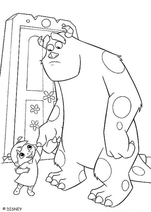 607x850 Boo And Sulley Coloring Pages
