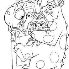 220x220 Mike, Sulley And Boo Coloring Pages