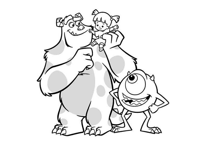 783x600 Mike And Sulley Coloring Pages