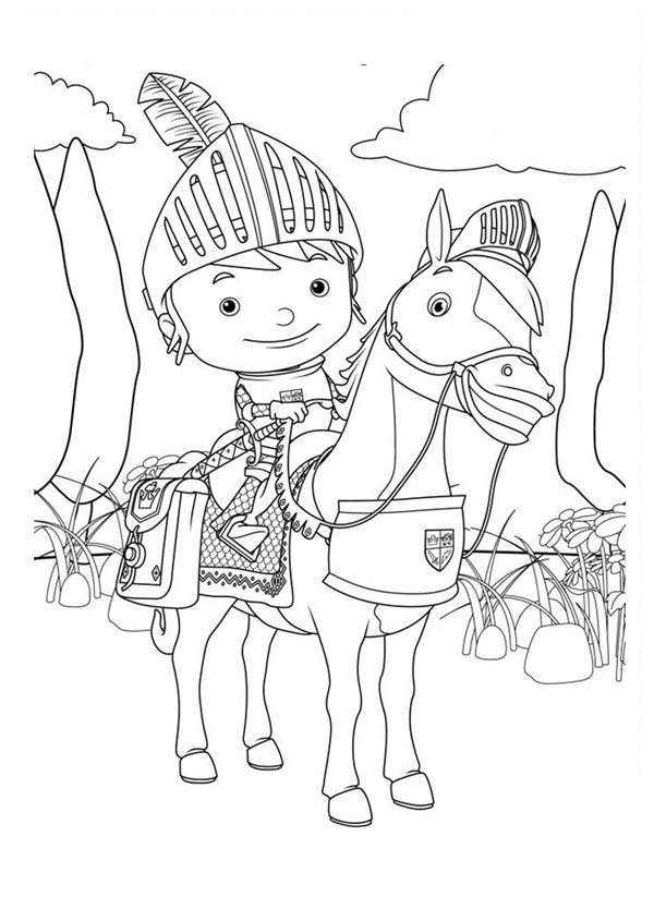 600x834 The Brave Mike The Knight Coloring Page Color Luna