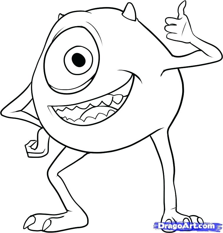 757x791 Mike Wazowski Coloring Pages Mike Mike Wazowski Free Coloring