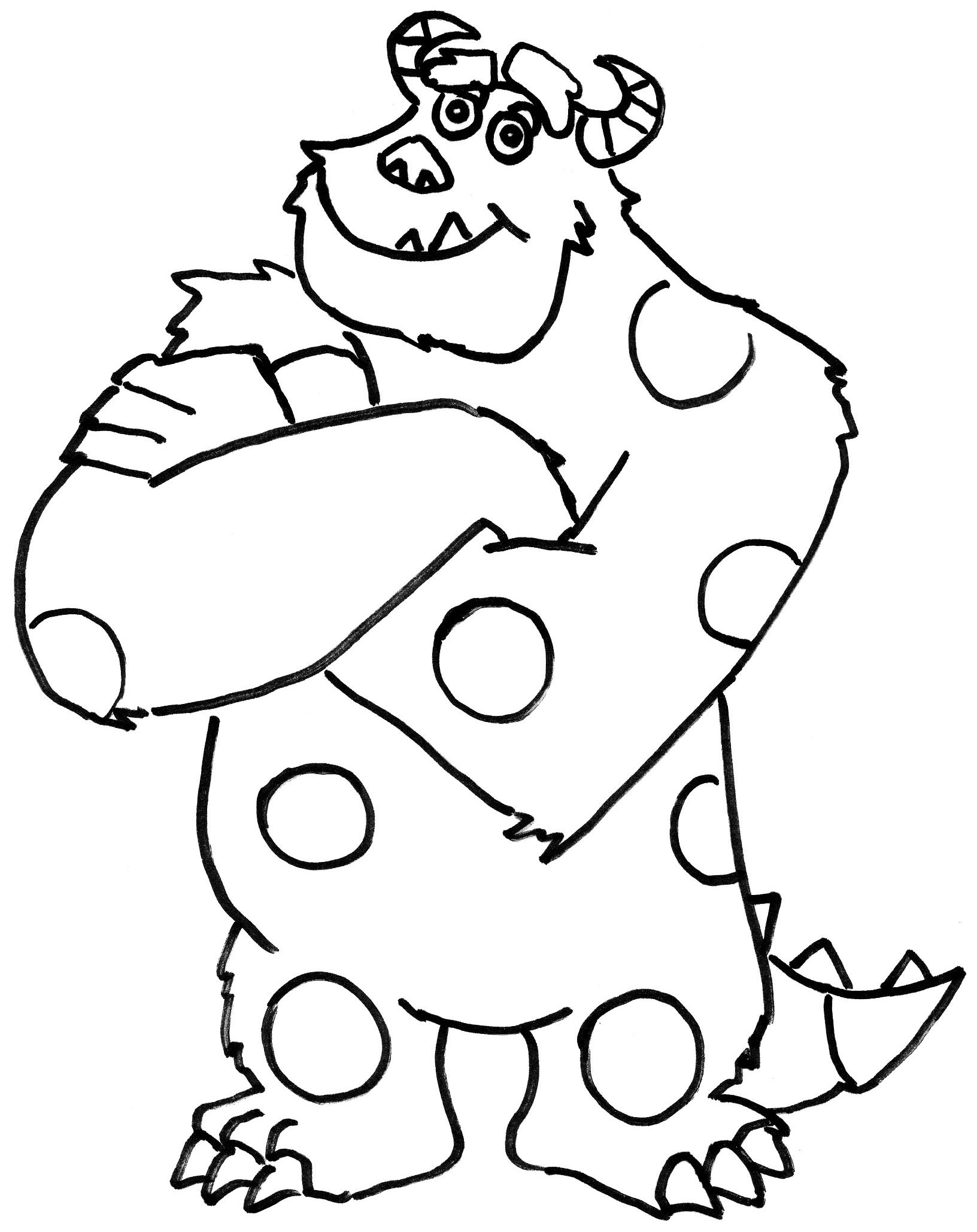 1632x2058 Mike Wazowski Coloring Pages Printable
