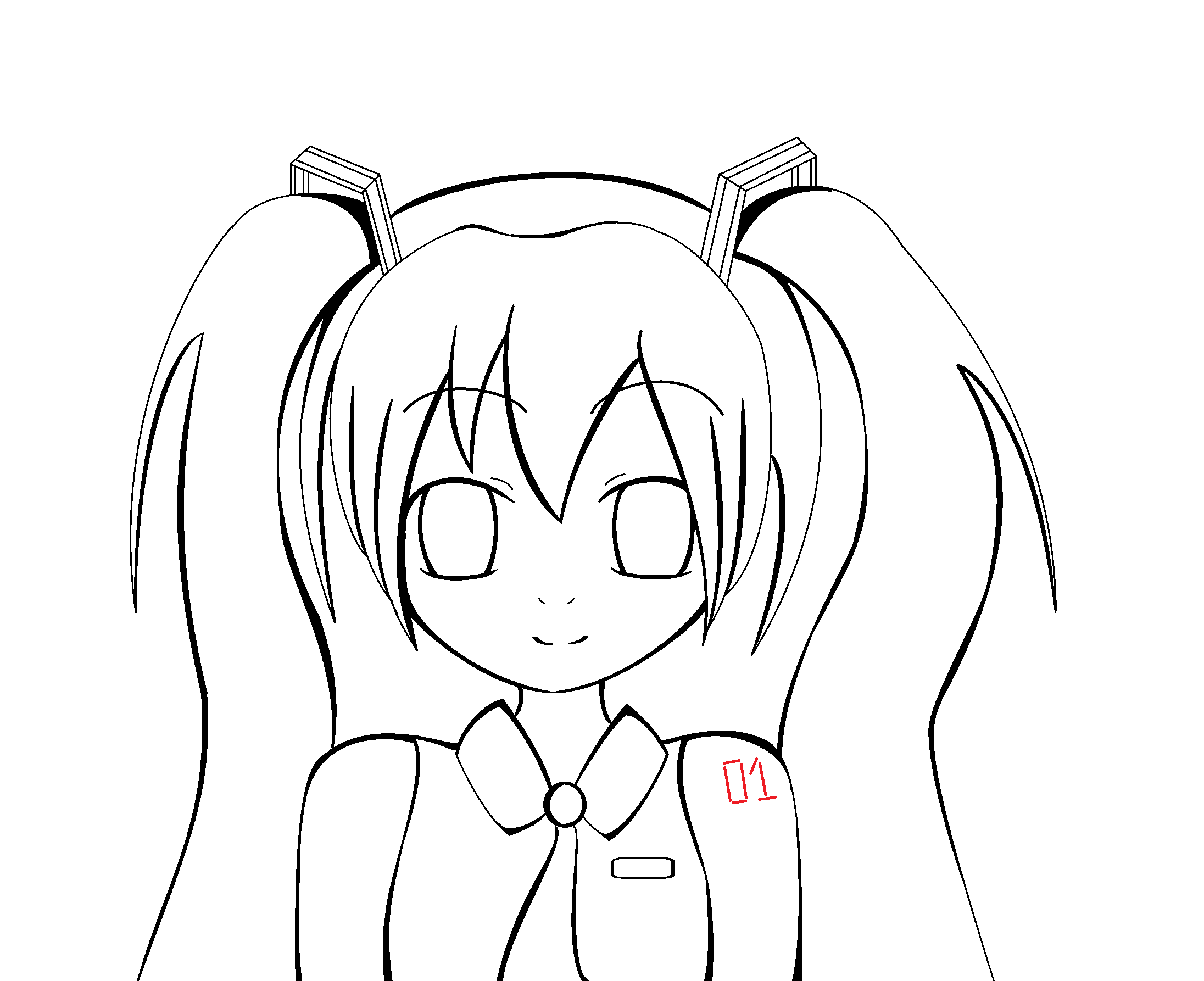 2192x1786 Hatsune Miku Coloring Pages