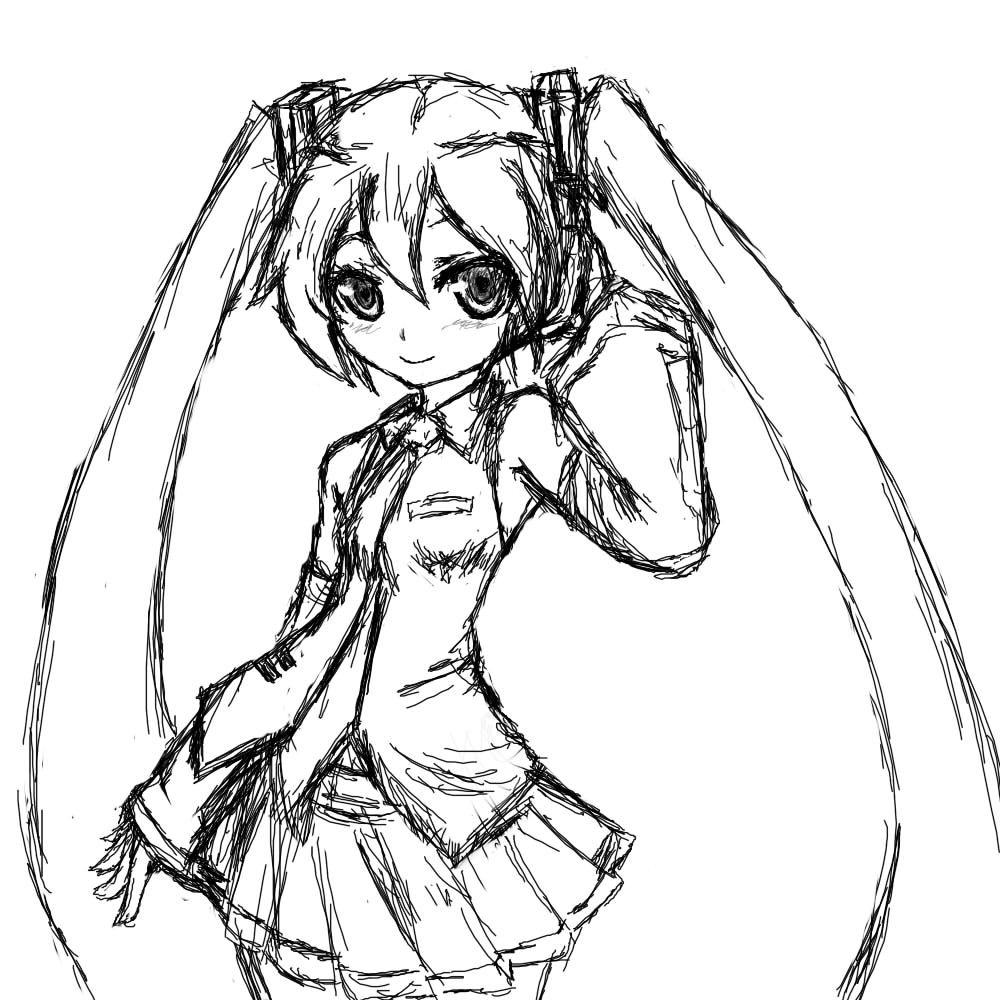 1000x1000 Hatsune Miku Chibi Coloring Pages Hatsune Miku Coloring Pages Miku