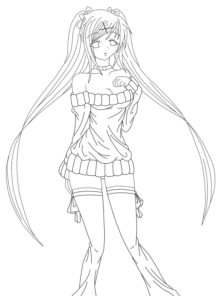 768x1024 Hatsune Miku Chibi Coloring Pages And 7