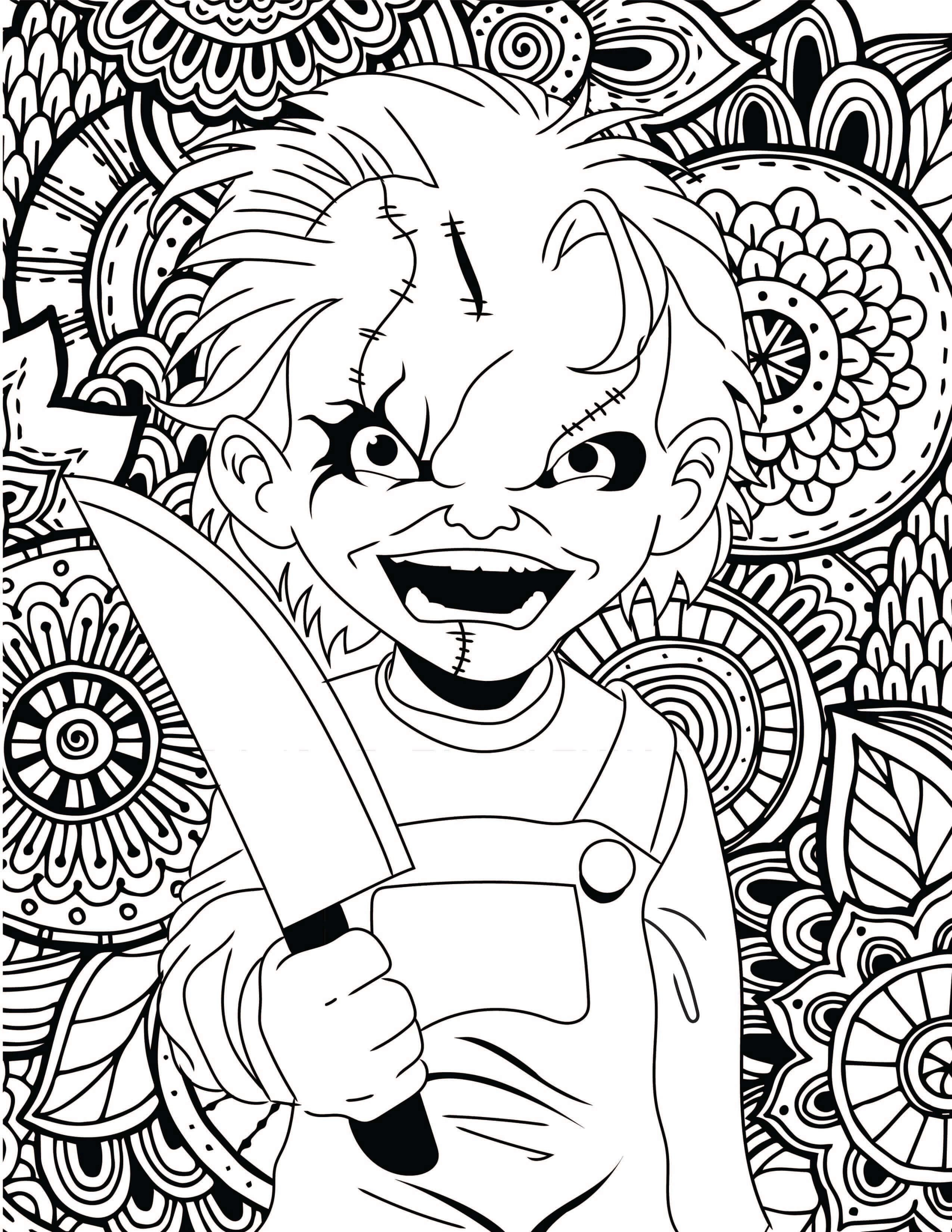 2550x3300 Horror Movies Printable Coloring Pages Download
