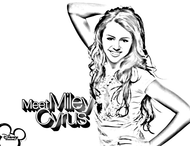621x480 Hannah Montana Miley Cyrus Coloring Page