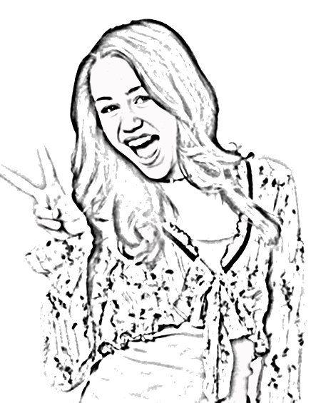 443x565 Nice Miley Cyrus Coloring Pages Pictures Anime