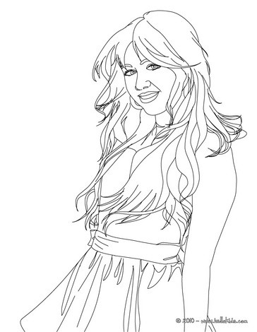 364x470 Beautiful Miley Cyrus Coloring Pages