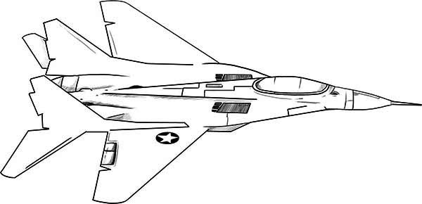 600x290 Army Airplane Coloring Pages Attractive Fighter Jet Coloring Page