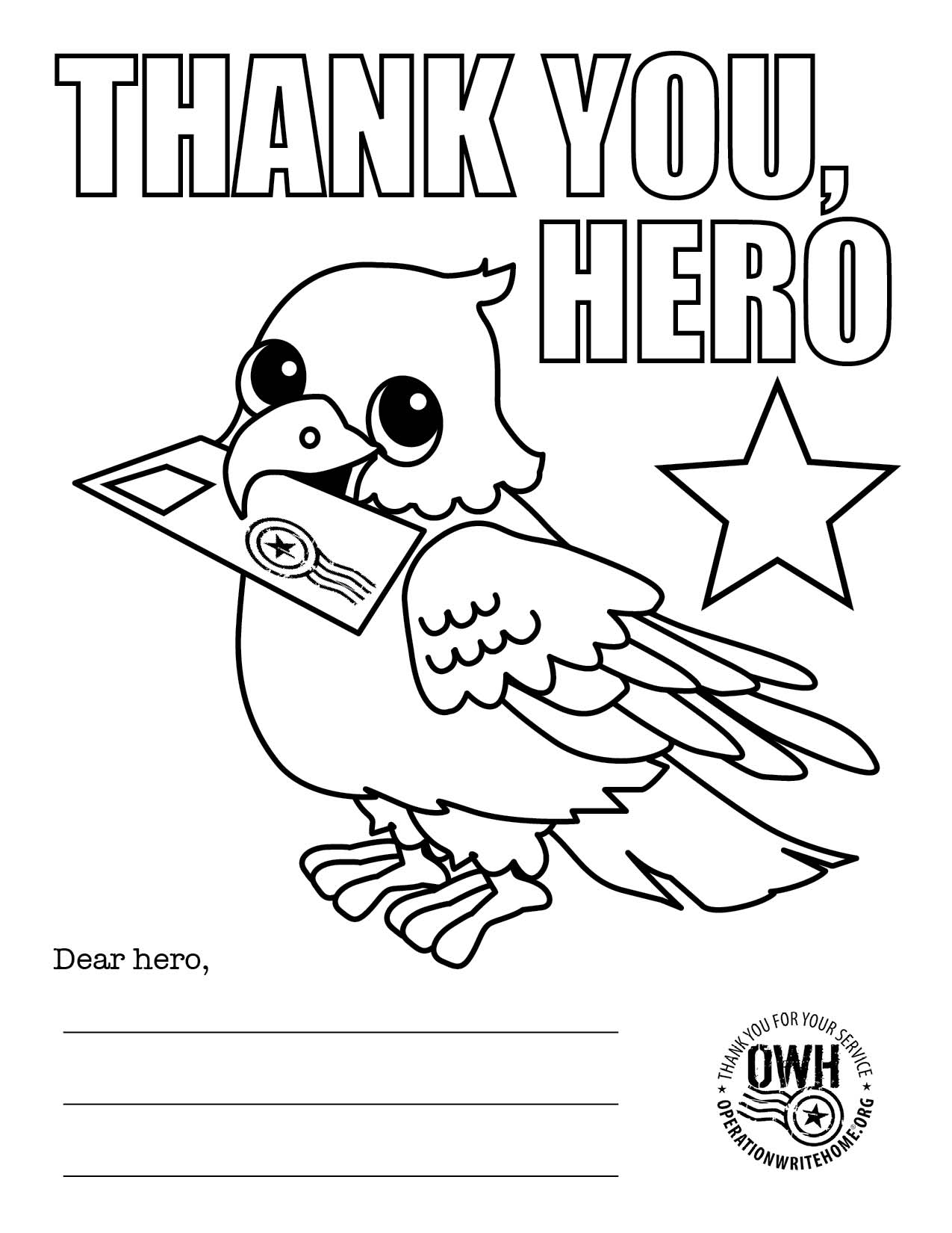 1275x1650 Veterans Day Thank You Coloring Page
