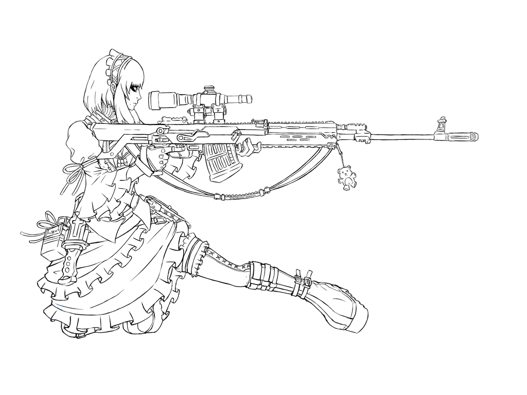 Military Gun Coloring Pages