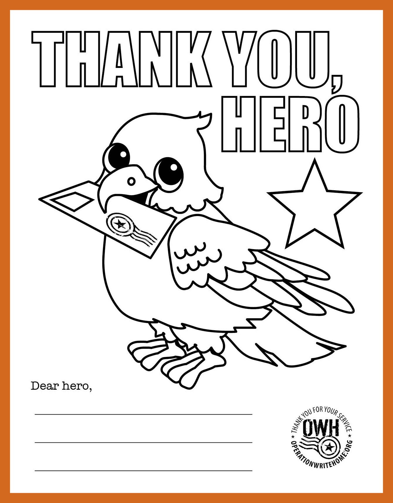 Military Thank You Coloring Pages