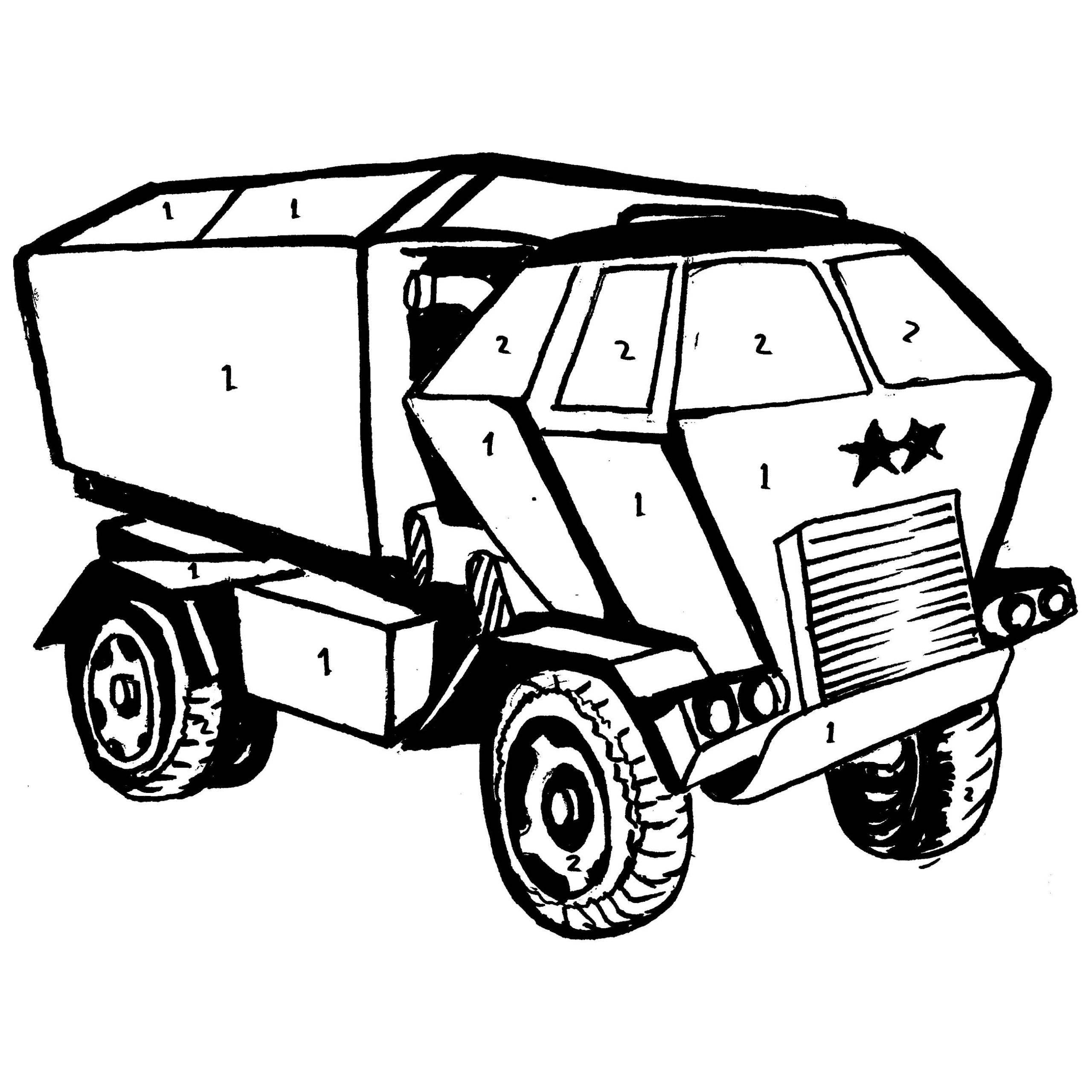 2560x2560 Army Vehicles Coloring Pages