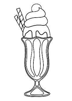 252x350 Ice Cream Sundae Drawing Adult Coloring And Stenciling