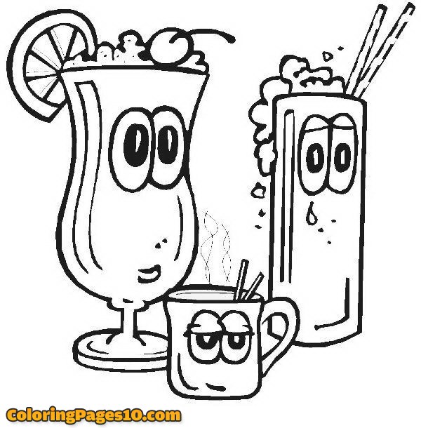 600x610 Milkshake Coloring Pages