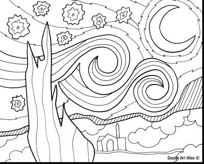 400x322 Coloring Pages Christmas For Adults Night Sky Clear Winter